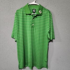 Footjoy men's golf polo shirt green striped size M